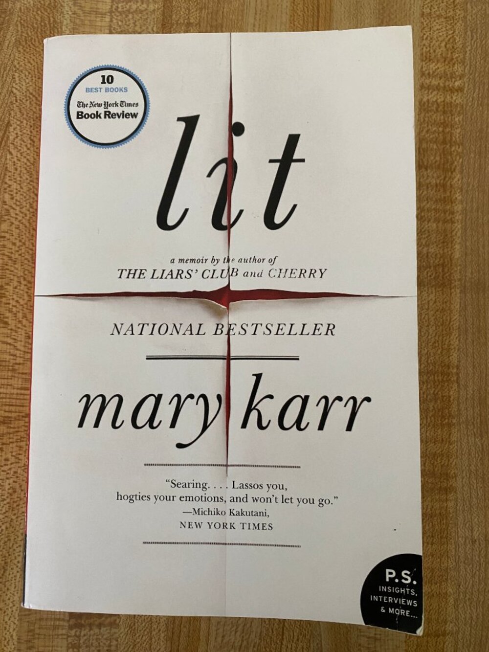 Lit: A Memoir by Mary Karr (2009, Trade Paperback) Excellent Condition